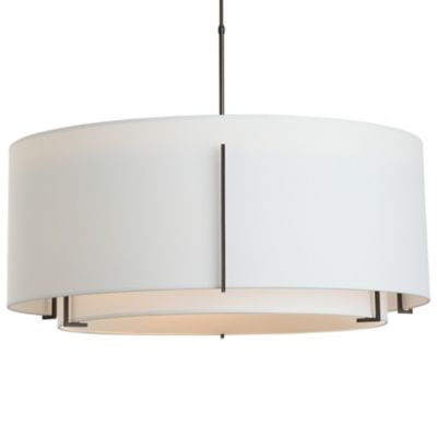 Hubbardton Forge Exos Double Shade Large Scale Pendant Light - Color: White