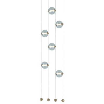 Hubbardton Forge Abacus Floor to Ceiling LED Linear Chandelier - Color: Gre