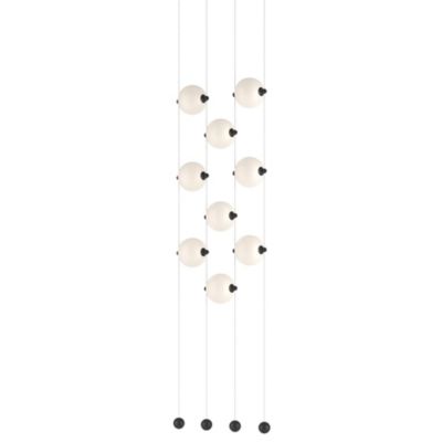 Hubbardton Forge Abacus Floor to Ceiling LED Linear Chandelier - Color: Whi