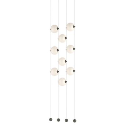 Hubbardton Forge Abacus Floor to Ceiling LED Linear Chandelier - Color: Whi