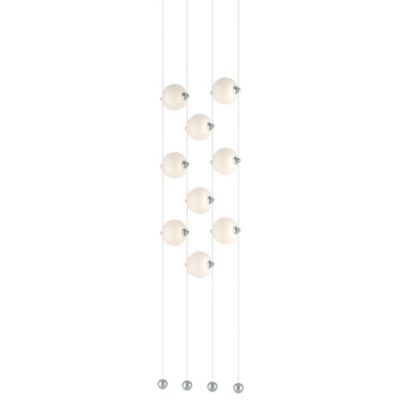 Hubbardton Forge Abacus Floor to Ceiling LED Linear Chandelier - Color: Whi