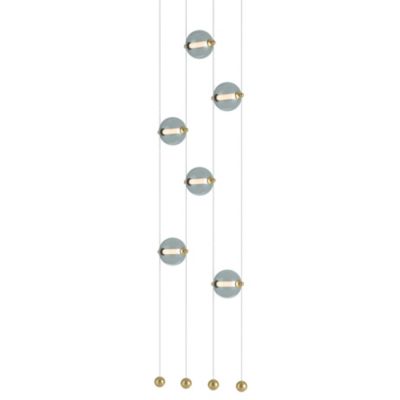 Hubbardton Forge Abacus Floor to Ceiling LED Linear Chandelier - Color: Gre