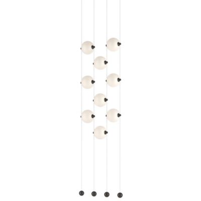 Hubbardton Forge Abacus Floor to Ceiling LED Linear Chandelier - Color: Whi