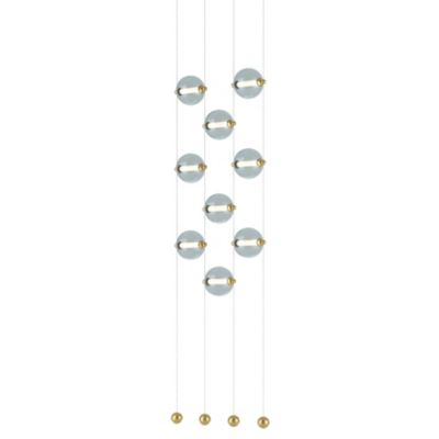 Hubbardton Forge Abacus Floor to Ceiling LED Linear Chandelier - Color: Gre