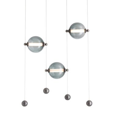 Hubbardton Forge Abacus LED Linear Chandelier Light - Color: Grey - Size: L