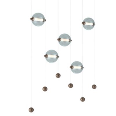 Hubbardton Forge Abacus LED Linear Chandelier Light - Color: Grey - Size: L