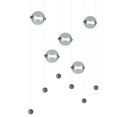 Hubbardton Forge Abacus LED Linear Chandelier Light - Color: Grey - Size: L