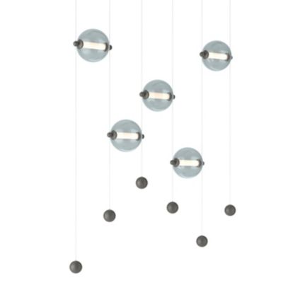 Hubbardton Forge Abacus LED Linear Chandelier Light - Color: Grey - Size: L