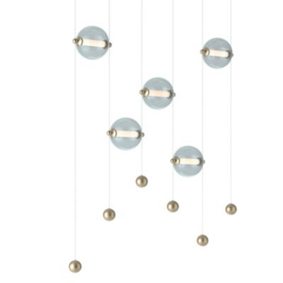 Hubbardton Forge Abacus LED Linear Chandelier Light - Color: Grey - Size: L