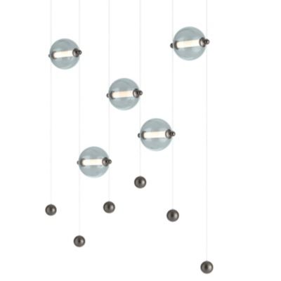 Hubbardton Forge Abacus LED Linear Chandelier Light - Color: Grey - Size: L