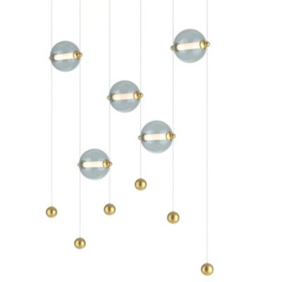 Hubbardton Forge Abacus LED Linear Chandelier Light - Color: Grey - Size: L