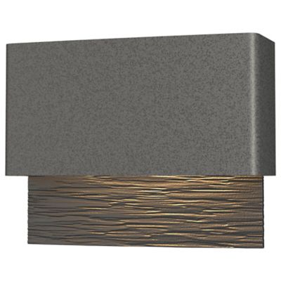 Hubbardton Forge Stratum LED Outdoor Wall Sconce - Color: Black - Size: 1 l