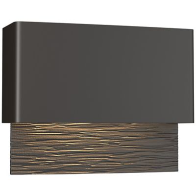 Hubbardton Forge Stratum LED Outdoor Wall Sconce - Color: Black - Size: 1 l