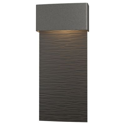 Hubbardton Forge Stratum Tall LED Outdoor Wall Sconce - Color: Black - Size