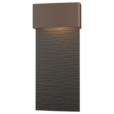 Hubbardton Forge Stratum Tall LED Outdoor Wall Sconce - Color: Black - Size