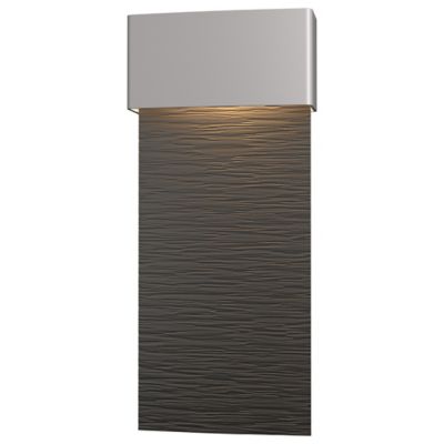 Hubbardton Forge Stratum Tall LED Outdoor Wall Sconce - Color: Black - Size