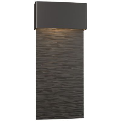 Hubbardton Forge Stratum Tall LED Outdoor Wall Sconce - Color: Black - Size