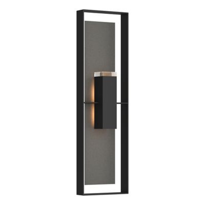 Hubbardton Forge Shadow Box Tall Outdoor Wall Sconce - Color: Black - Size: