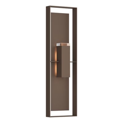 Hubbardton Forge Shadow Box Tall Outdoor Wall Sconce - Color: Bronze - Size