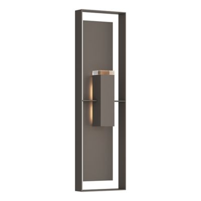 Hubbardton Forge Shadow Box Tall Outdoor Wall Sconce - Color: Grey - Size: 