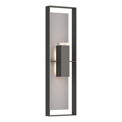 Hubbardton Forge Shadow Box Tall Outdoor Wall Sconce - Color: Silver - Size