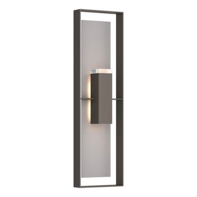 Hubbardton Forge Shadow Box Tall Outdoor Wall Sconce - Color: Grey - Size: 