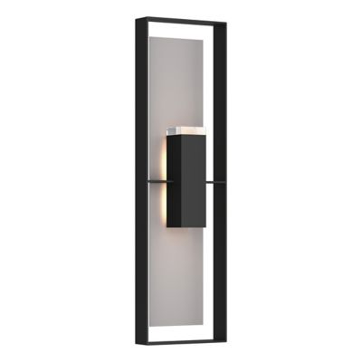 Hubbardton Forge Shadow Box Tall Outdoor Wall Sconce - Color: Black - Size: