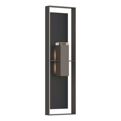 Hubbardton Forge Shadow Box Tall Outdoor Wall Sconce - Color: Grey - Size: 