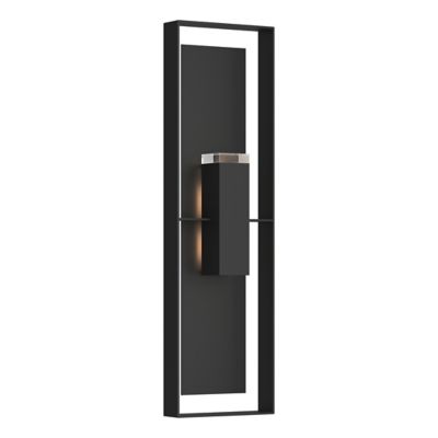 Hubbardton Forge Shadow Box Tall Outdoor Wall Sconce - Color: Black - Size: