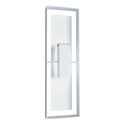 Hubbardton Forge Shadow Box Tall Outdoor Wall Sconce - Color: White - 30260