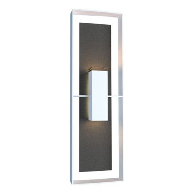 Hubbardton Forge Shadow Box Tall Outdoor Wall Sconce - Color: Silver - 3026