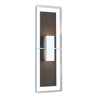 Hubbardton Forge Shadow Box Tall Outdoor Wall Sconce - Color: Grey - 302607