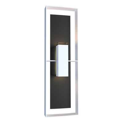 Hubbardton Forge Shadow Box Tall Outdoor Wall Sconce - Color: Black - 30260