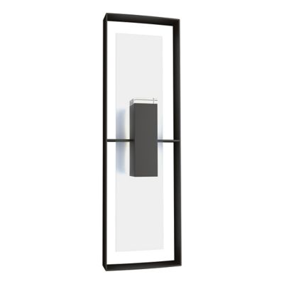 Hubbardton Forge Shadow Box Tall Outdoor Wall Sconce - Color: White - 30260