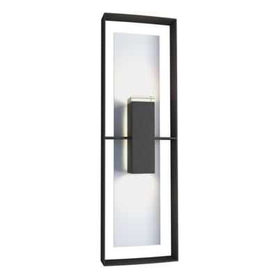 Hubbardton Forge Shadow Box Tall Outdoor Wall Sconce - Color: White - 30260