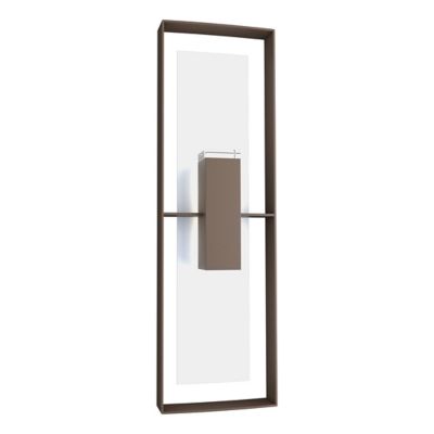 Hubbardton Forge Shadow Box Tall Outdoor Wall Sconce - Color: White - 30260