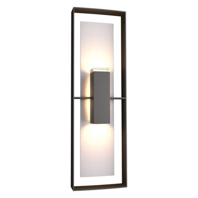 Hubbardton Forge Shadow Box Tall Outdoor Wall Sconce - Color: Silver - 3026