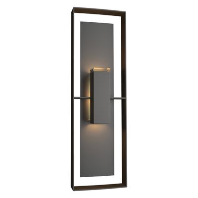 Hubbardton Forge Shadow Box Tall Outdoor Wall Sconce - Color: Black - 30260