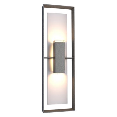 Hubbardton Forge Shadow Box Tall Outdoor Wall Sconce - Color: Silver - 3026