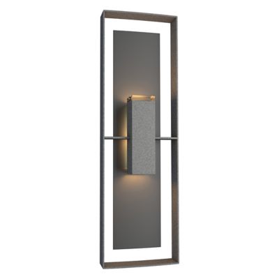 Hubbardton Forge Shadow Box Tall Outdoor Wall Sconce - Color: Black - 30260