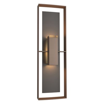 Hubbardton Forge Shadow Box Tall Outdoor Wall Sconce - Color: Bronze - 3026