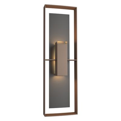 Hubbardton Forge Shadow Box Tall Outdoor Wall Sconce - Color: Black - 30260