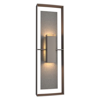 Hubbardton Forge Shadow Box Tall Outdoor Wall Sconce - Color: Grey - 302607