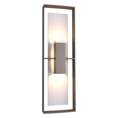 Hubbardton Forge Shadow Box Tall Outdoor Wall Sconce - Color: Silver - 3026