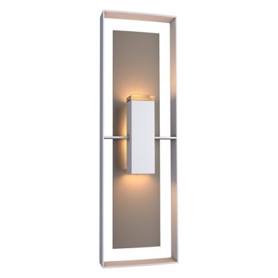 Hubbardton Forge Shadow Box Tall Outdoor Wall Sconce - Color: Grey - 302607