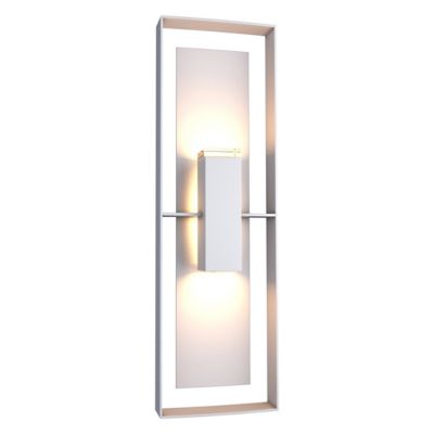 Hubbardton Forge Shadow Box Tall Outdoor Wall Sconce - Color: Silver - 3026