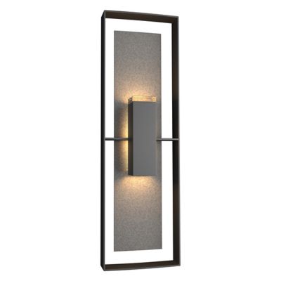 Hubbardton Forge Shadow Box Tall Outdoor Wall Sconce - Color: Grey - 302607