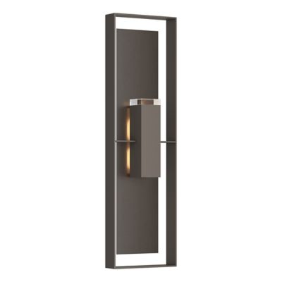 Hubbardton Forge Shadow Box Tall Outdoor Wall Sconce - Color: Grey - Size: 