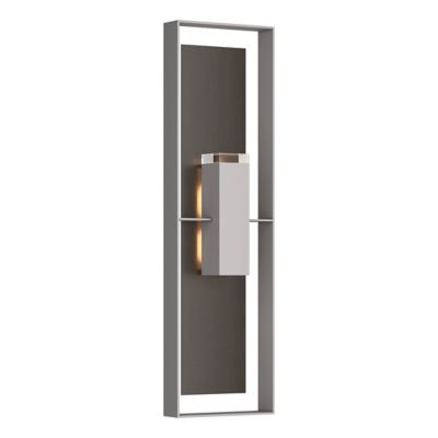 Hubbardton Forge Shadow Box Tall Outdoor Wall Sconce - Color: Silver - Size