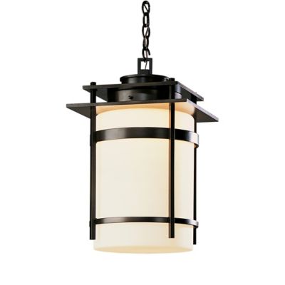 Hubbardton Forge Banded Outdoor Pendant Light - Color: Cream - Size: Large 